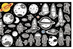 astronaut visiting new planet tattoo idea