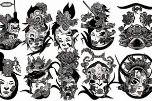 Samurai returning home tattoo idea