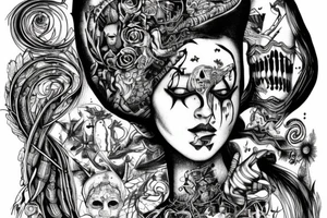 Alice in wonderland by HR Giger with neon tattoo idea