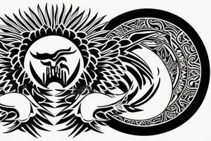 Ark angel, moon, clouds, heaven tattoo idea