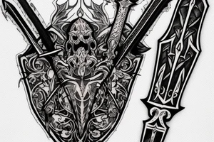 Gothic two handed broad sword tattoo idea