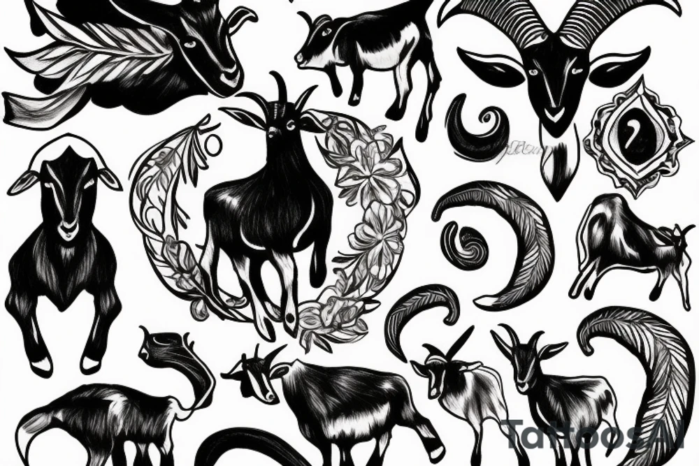 goat dressed in costume tattoo idea