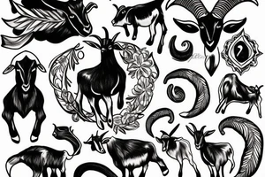 goat dressed in costume tattoo idea