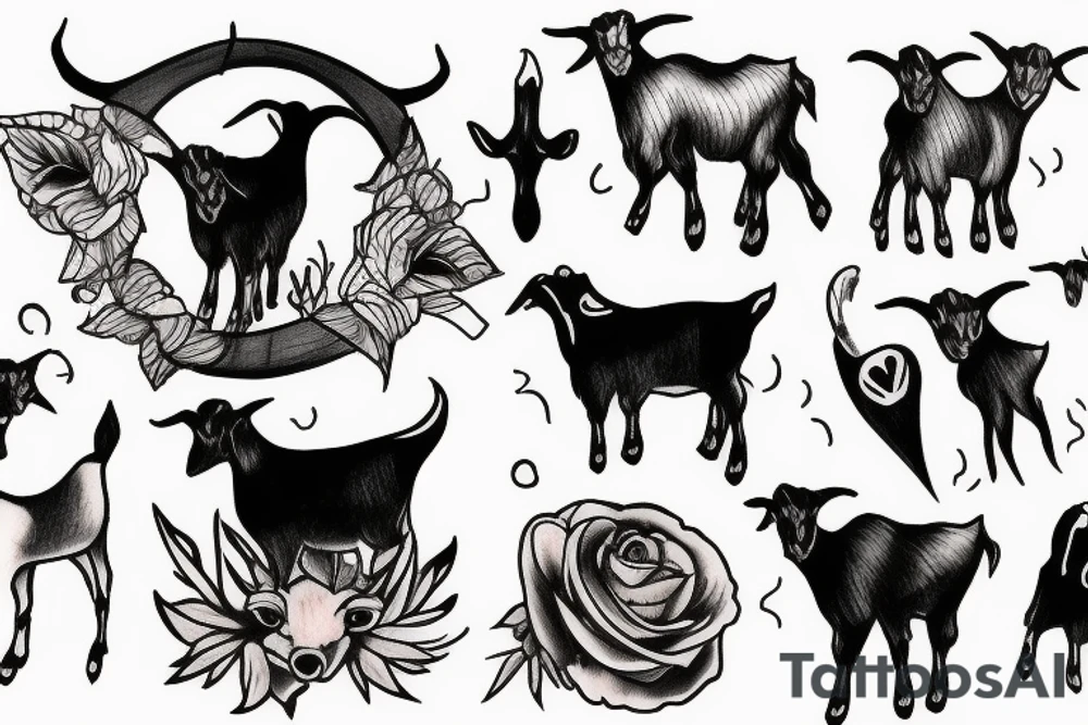 goat smoking tattoo idea