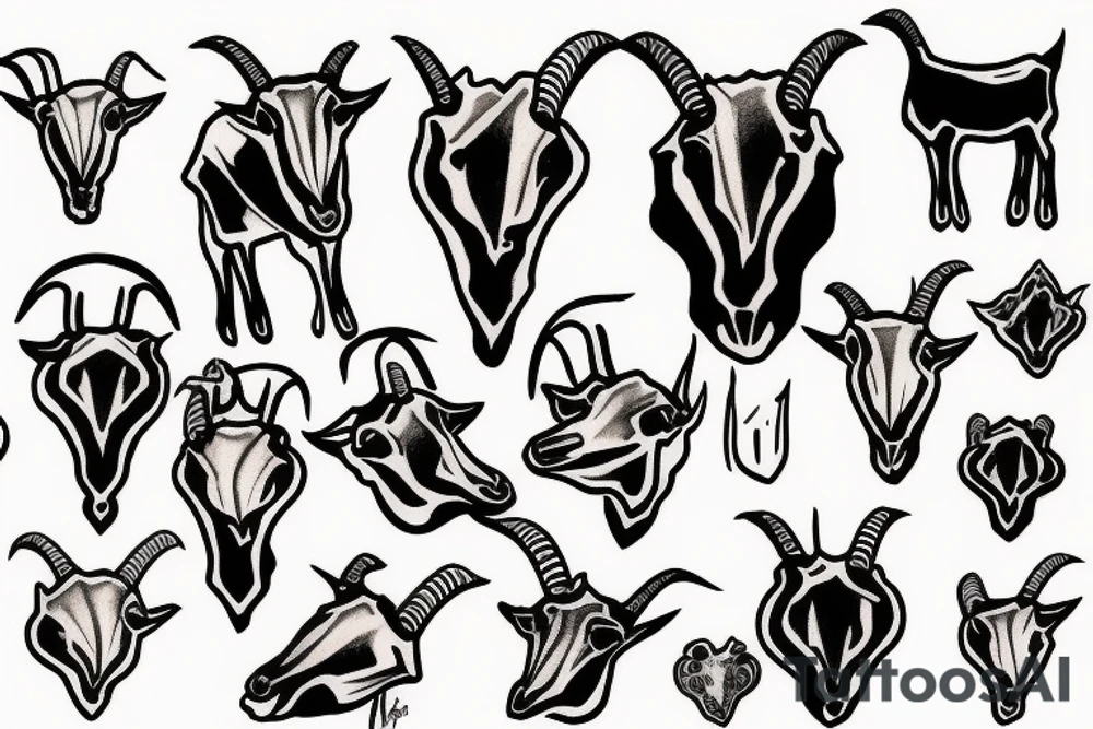goat smoking tattoo idea