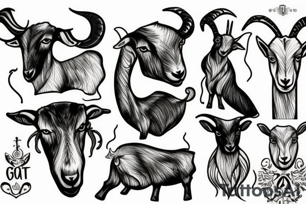 goat smoking tattoo idea