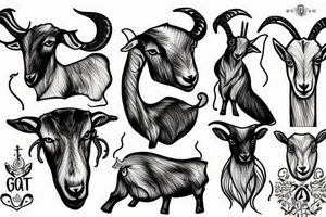 goat smoking tattoo idea
