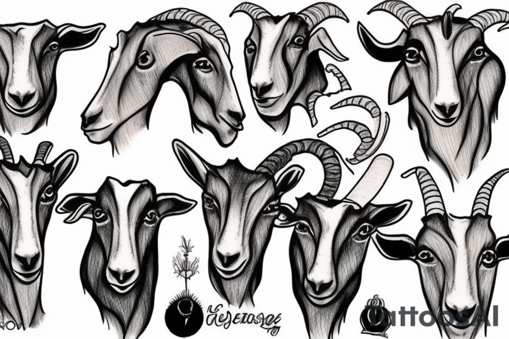 goat smoking tattoo idea