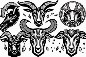 goat front to front warrior tattoo idea