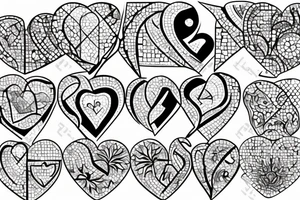 mosaic broken heart tattoo idea