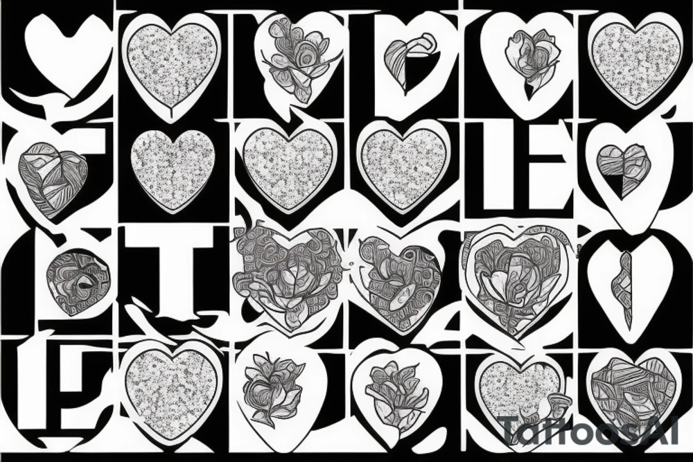mosaic broken heart tattoo idea