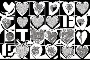 mosaic broken heart tattoo idea