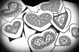 mosaic broken heart tattoo idea