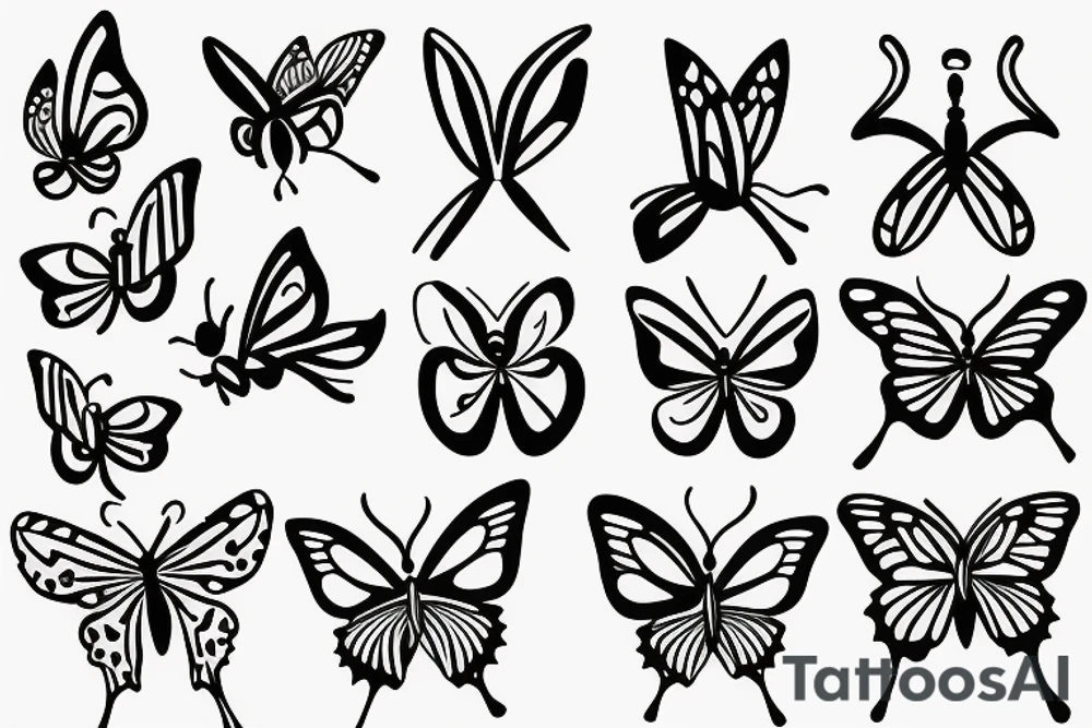 An orchidea and a butterfly tattoo idea