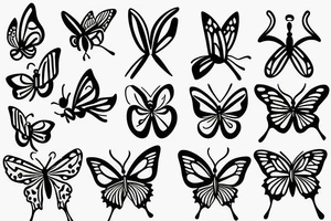 An orchidea and a butterfly tattoo idea