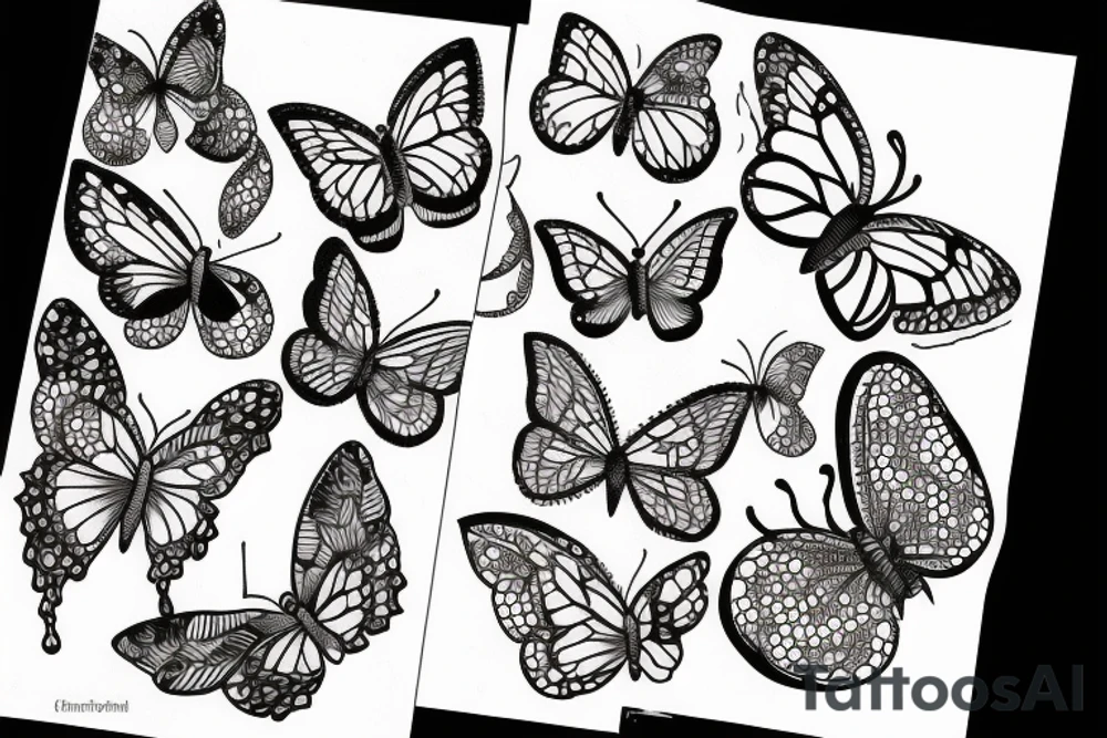 An orchidea and a butterfly tattoo idea