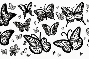 An orchidea and a butterfly tattoo idea