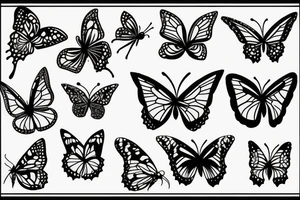 An orchidea and a butterfly tattoo idea