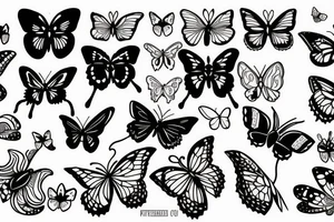 An orchidea and a butterfly tattoo idea