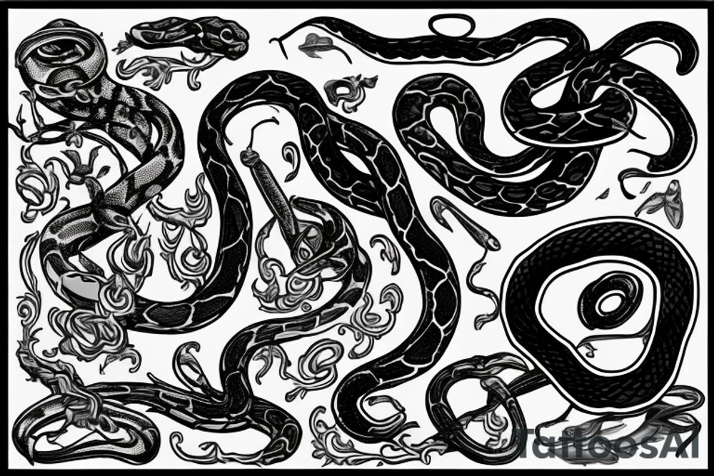 dagger with snake around it tattoo idea