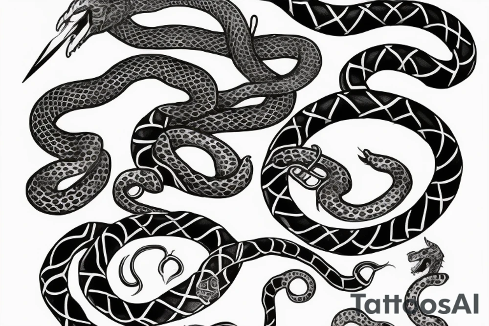 dagger with snake around it tattoo idea