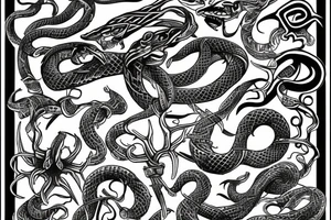 snake wrapped around dagger tattoo idea