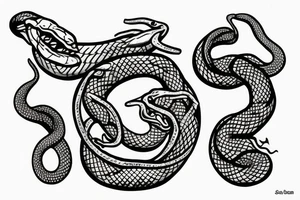 snake wrapped around dagger tattoo idea