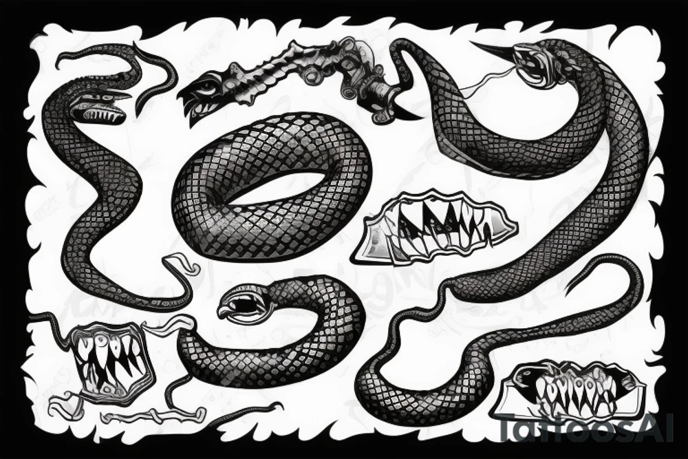 snake wrapped around dagger tattoo idea