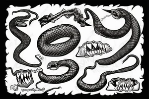 snake wrapped around dagger tattoo idea