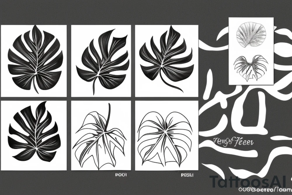 Monstera pot plant tattoo idea