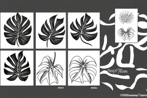 Monstera pot plant tattoo idea