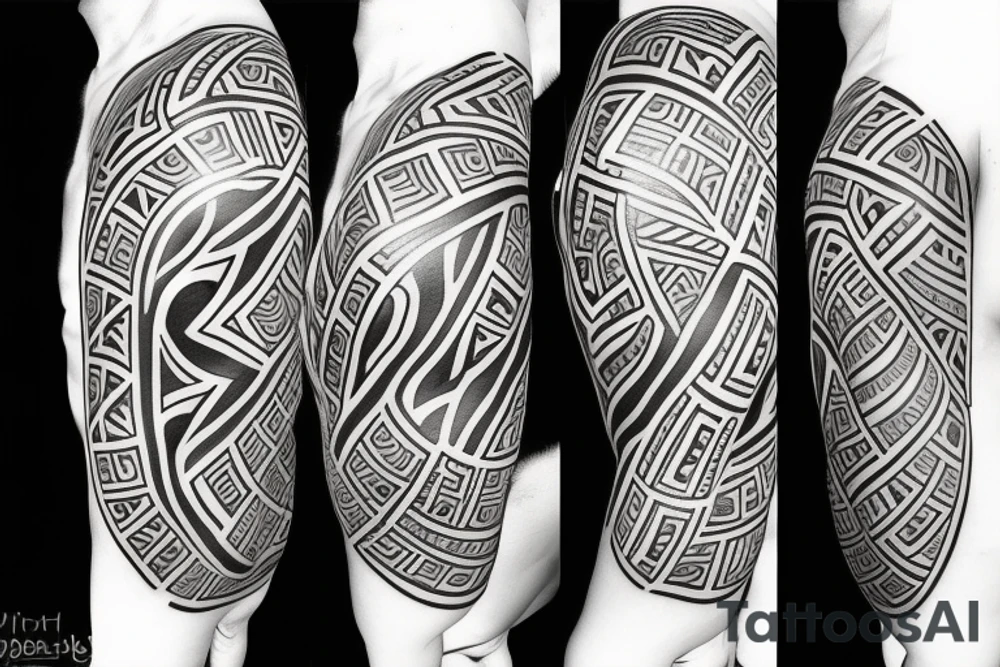 Breast cancer tribal band tattoo idea