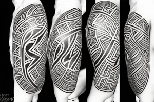 Breast cancer tribal band tattoo idea