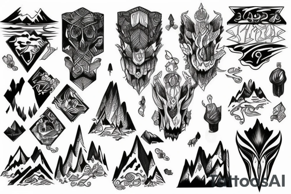 Strong mountain tattoo idea