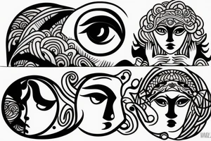 Girl speaking to the moon, and it’s a goddess with a face, and it’s opening her third eye. tattoo idea