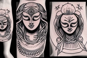 Girl speaking to the moon, and it’s a goddess with a face, and it’s opening her third eye. tattoo idea