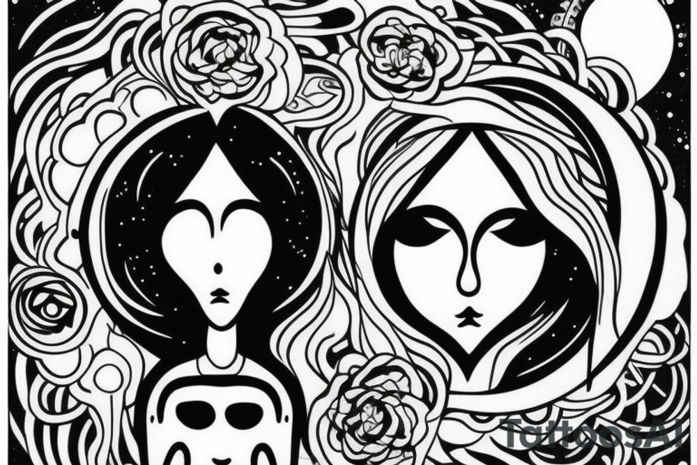 Girl speaking to the moon, and it’s a goddess with a face, and it’s opening her third eye. tattoo idea