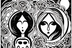 Girl speaking to the moon, and it’s a goddess with a face, and it’s opening her third eye. tattoo idea