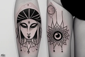 Girl speaking to the moon, and it’s a goddess with a face, and it’s opening her third eye. tattoo idea