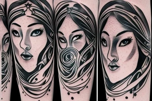 Girl speaking to the moon, and it’s a goddess with a face, and it’s opening her third eye. tattoo idea