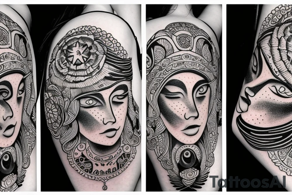 Girl speaking to the moon, and it’s a goddess with a face, and it’s opening her third eye. tattoo idea