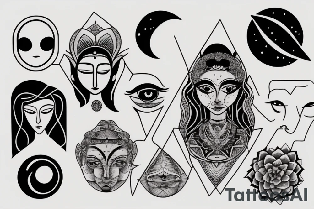 Girl speaking to the moon, and it’s a goddess with a face, and it’s opening her third eye. tattoo idea