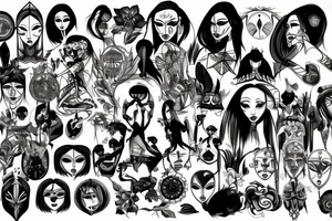 Avatar with many faces tattoo idea