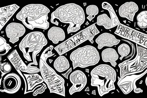 Right brain left brain, left brain is black and white, and bursting with logic and reason, right brain is full of color, and bursting with wonder and art and expression. tattoo idea