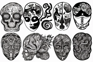 Right brain left brain, left brain is black and white, and bursting with logic and reason, right brain is full of color, and bursting with wonder and art and expression. tattoo idea