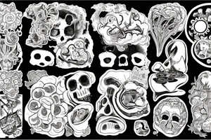 Right brain left brain, left brain is black and white, and bursting with logic and reason, right brain is full of color, and bursting with wonder and art and expression. tattoo idea