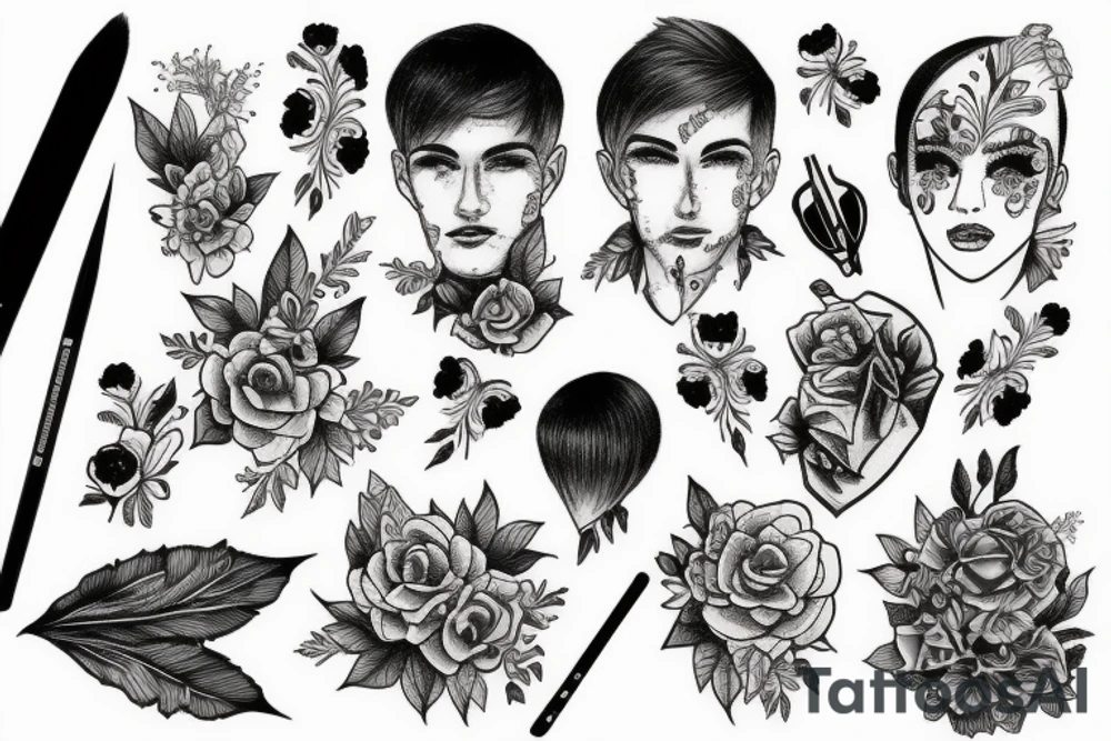 Make a beautiful tattoo on a brush tattoo idea