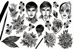 Make a beautiful tattoo on a brush tattoo idea