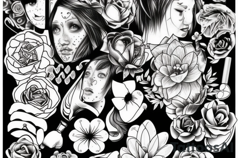 Make a beautiful tattoo on a brush tattoo idea