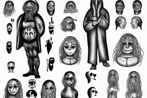A man with no face standing in the rain tattoo idea